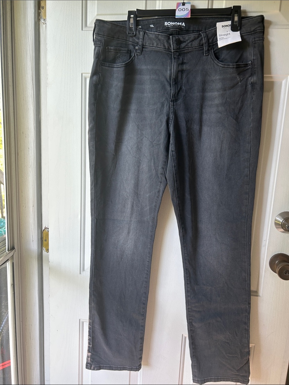 Sonoma Women's Charcoal Gray Straight-Leg Jeans